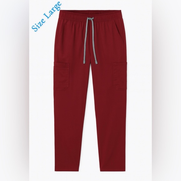 NWOT Women’s Burgundy Scrub Pants by NiaHinn | Size Large - Picture 4 of 9
